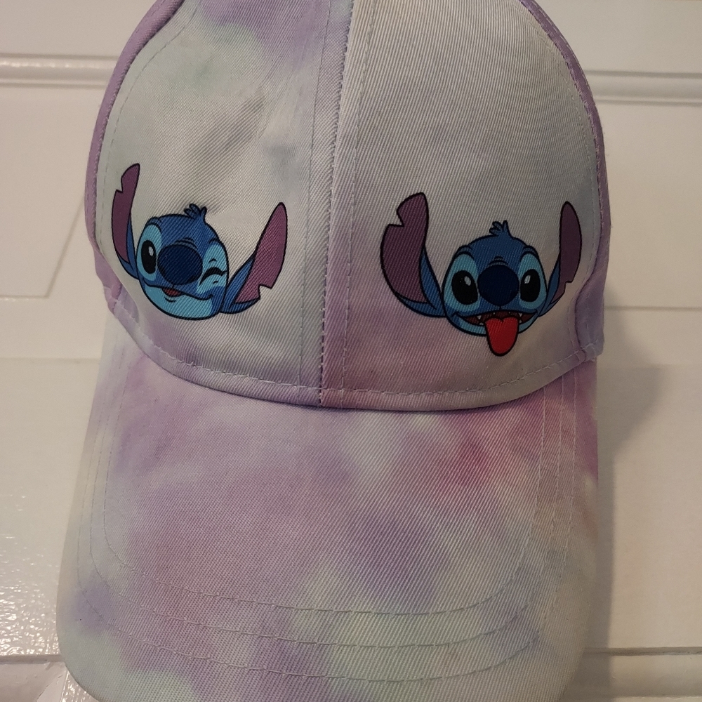 Disney Stitch Purple and Blue Tie Dye Adjustable  Baseball Hat